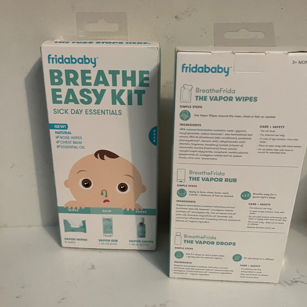 New Frida Baby Breathe easy kit, Fridababy Vapor Wipes, Fridababy breathe NIB